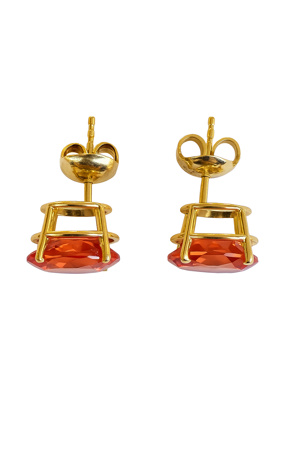 Aretes con topacio imperial naranja