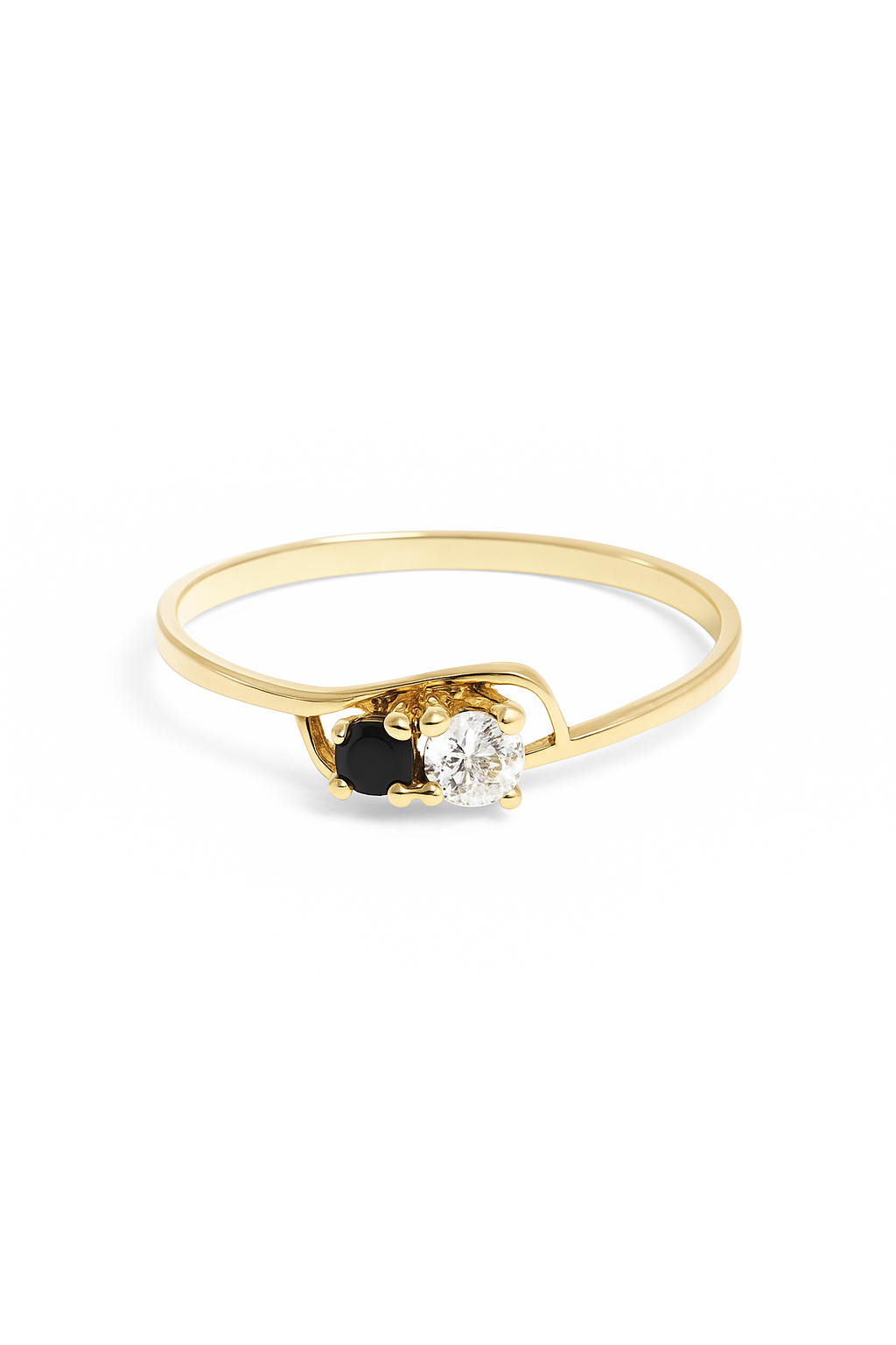 Anillo con zafiro y circón