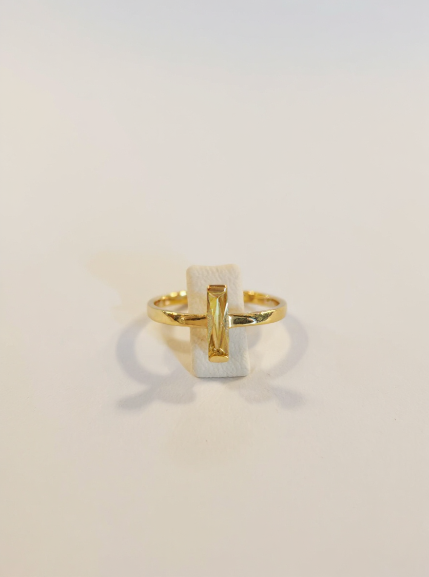 Anillo con Cristal Naranja
